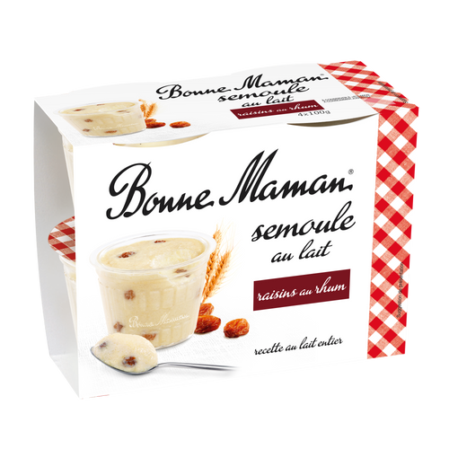 Semoule au lait rhum raisin - Bonne Maman - 1