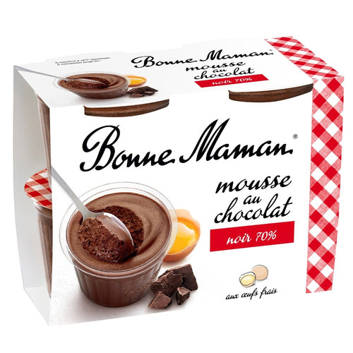 Mousses aux œufs frais au chocolat noir intense - Bonne Maman - 1