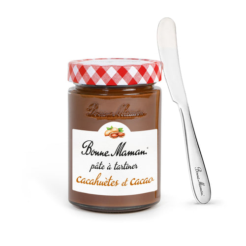 Pâte à tartiner Cacahuètes et Cacao 350g et son tartineur en métal - Bonne Maman - 1