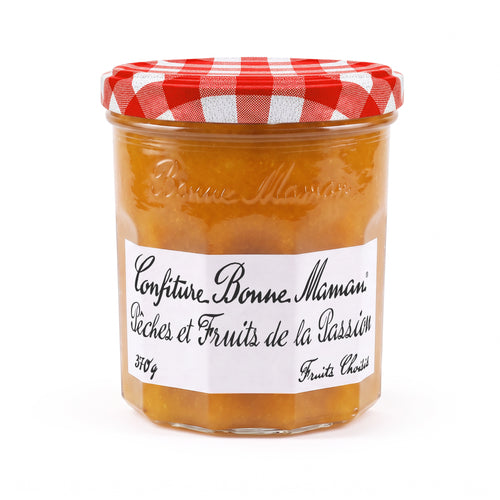 Confiture de Pêches et de Fruits de la Passion Bonne Maman sur fond blanc - Bonne Maman - 1