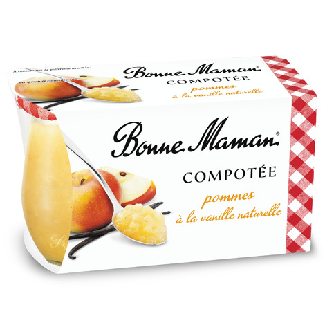 Bonne Maman Compotée pommes vanille naturelle 2x130g