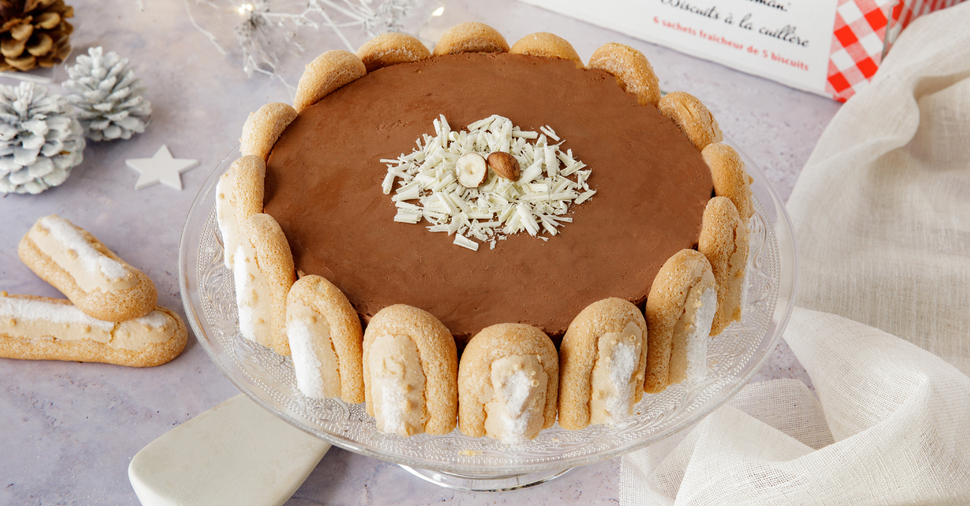 Cheesecake au Chocolat et aux Biscuits à la Cuillère Bonne Maman